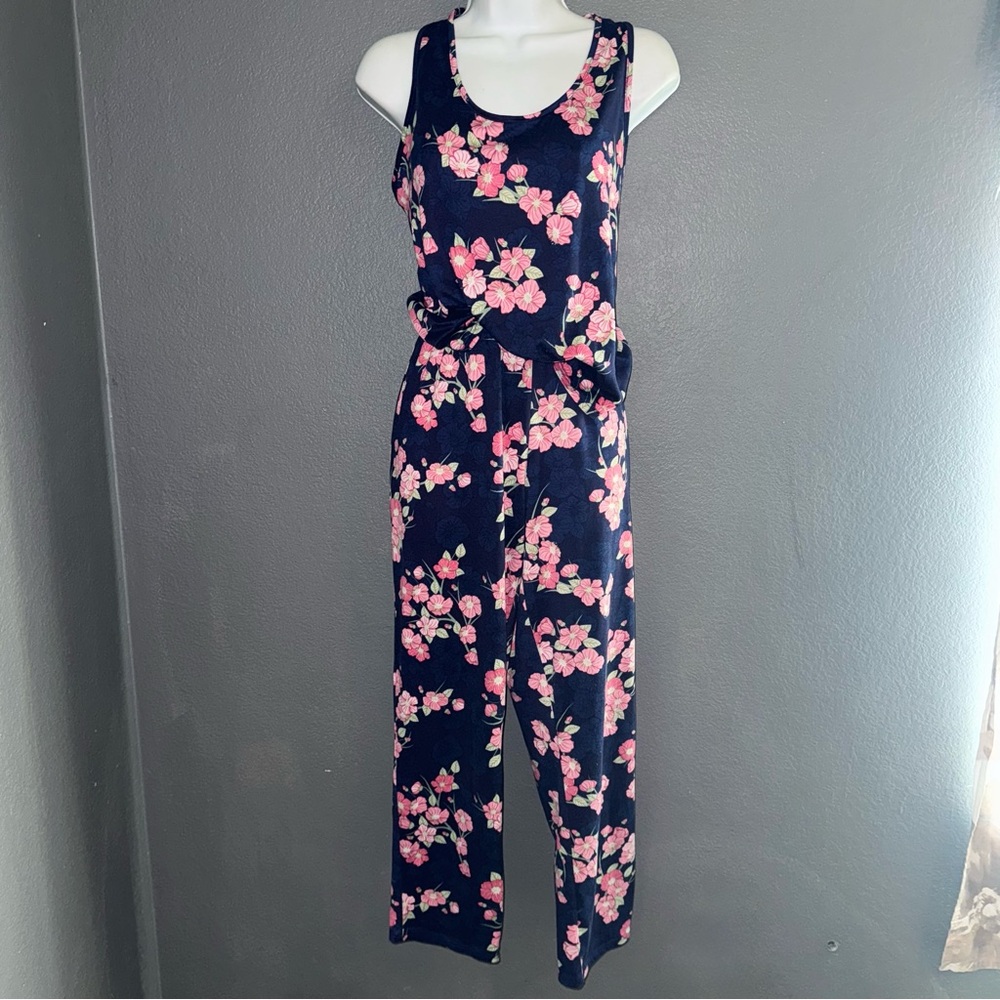 Flora Women’s Pajama Set Floral Pajamas Pants & Tank Top size Medium
